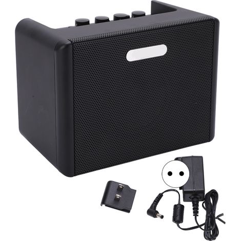 Mini-Gitarrenverstärker mit 2 Kanälen, Distortion und Tape-Delay, tragbar, praktisch, EU-Stecker 100–240 V (1/5)