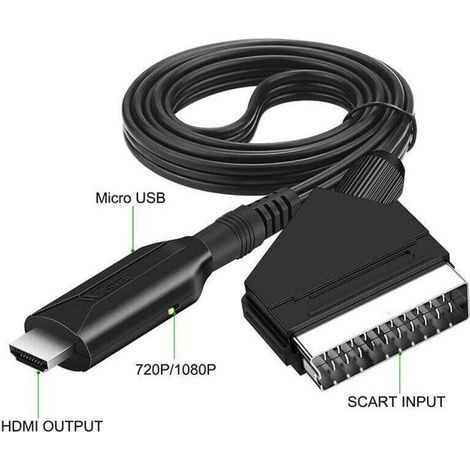 1PC Adaptateur Péritel vers HDMI, Convertisseur Péritel vers HDMI avec câble HDMI, Scart vers Hdmi Convertisseur, pour Full HD TV 720P/1080P,Audio Vidéo pour Lecteur Sky Blu-Ray STB Xbox PS3 (1/3)