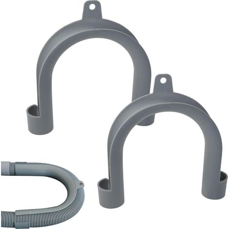 Juego de 2 soportes grises para manguera de desagüe de lavadora - Adaptador de manguera en forma de U (1/5)