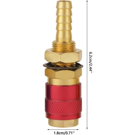 2 Stück 8 mm Wasserkühlungs- und Gasadapter-Schnellverbinder für WIG-Schweißbrenner (1/5)