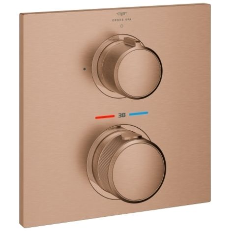 Grohe Allure Façade avec mitigeur thermostatique encastré 1 sortie Bronze, 19380DL2 (1/2)