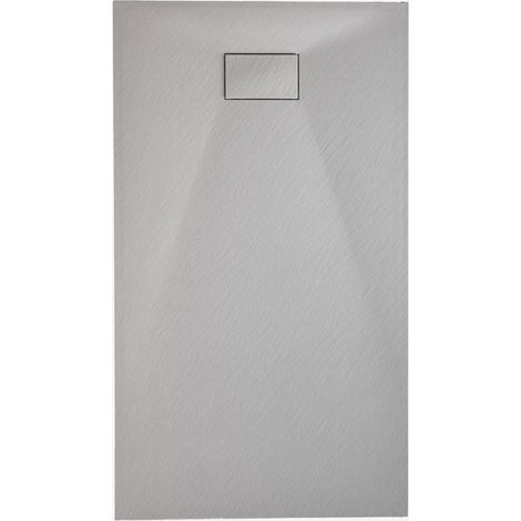 SKLUM Soho rechteckige, rutschfeste, extraflache Duschwanne aus SMC-Harz Helles Grau 120 x 70 cm                                 