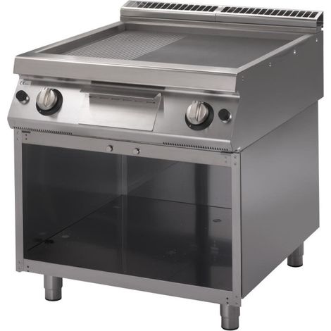 Plancha gaz plaque 2/3 lisse 1/3 rainurée GM70/80 FTRGS 700 plus - 800 x 700 x 850 mm - Gastro M