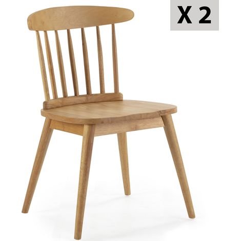 Pack 2 sedie Ben in legno color rovere