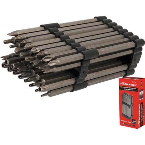 Neilsen 32pc Security Extra Long Screwdriver Bit Set Hex Tamper Proof Torx Star