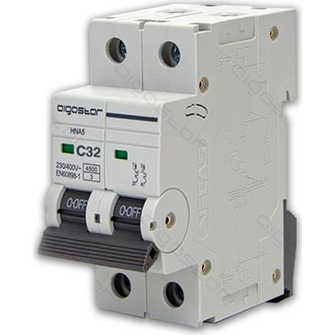 INTERRUTTORE MAGNETOTERMICO 2P 32A CURVA C PROTEZIONE SOVRACCARICO (1/4)