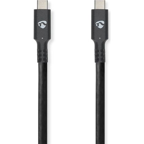 Nedis USB-Kabel / USB 3.2 Gen 2 / USB-C™ Stecker / USB-C™ Stecker / 100 W / 4K@60Hz / 10 Gbps / Vernickelt / 3.00 m / Rund / PVC / Schwarz / Box