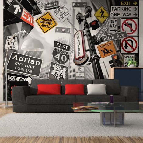 Papier Peint "Panneaux de Signalisation à New York III" 154 x 200 cm (1/2)
