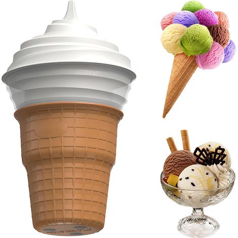 Máquinas para hacer helados italianas, máquinas portátiles para hacer helados, máquinas domésticas de 450 ml para sorbetes, helados, batidos y yogur helado para la cocina. (1/5)