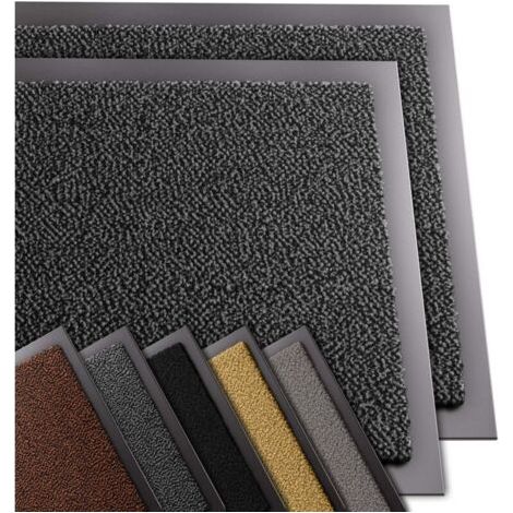 Lot de 2 Tapis de porte d'entrée - antidérapant antipoussière imperméable lavable - 40x60cm Gris-Noir