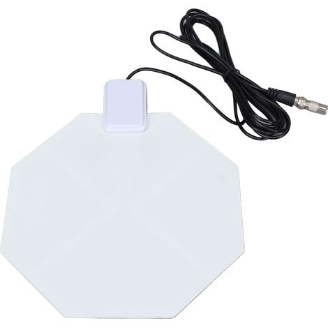 Antenne intérieure numérique HDTV hexagonale 5 dB F mâle UHF 470-862 MHz amplifiée pour HDTV (LAN1038) (1/5)