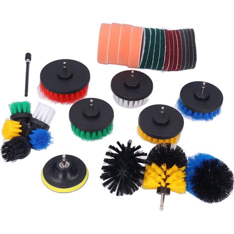 5-teiliges Bohrmaschinen-Reinigungsbürsten-Set, 1/4-Zoll-Sechskantbit, Schleifschwamm, Verlängerungsstange, leistungsstarkes Scheuerset (1/5)