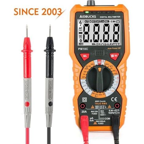 Multimètre Numérique Janisa PM18C AC DC Testeur Electrique Digital Automatique Non-Contact Voltmètre Ampèremètre Ohmmètre Détecteur (1/4)