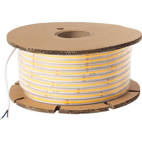 LED-Streifenrolle Dimmbar 220V COB Selbstgleichrichtend 560 LED/m 50m 14W/m 1250lm/m SILICONE FLEX Breite 10mm Schnitt 10cm IP65 2200K Superwarm (1/4)