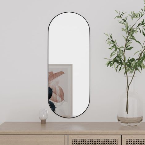 Miroir Mural Moderne, Miroir de maquillage, Miroir suspendu pour Vanité, Salle de Bain, Salon Chambre 20x50 cm Verre Ovale KIM7783 (1/5)