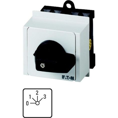 Commut. à gradin cont.: 6 20A 0-3 45° à acc. encastré en tableau modulaire 000012950 EATON T0-3-15131/IVS (1/4)