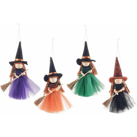 Befana con Scopa e Abito in Tulle Decorazioni per Casa, Albero e Camino 8 Pezzi (1/2)