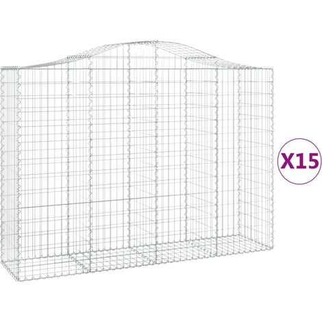 Maison Exclusive - Gabionen mit Hochbogen 15Stk. 200x50x140/160cm
