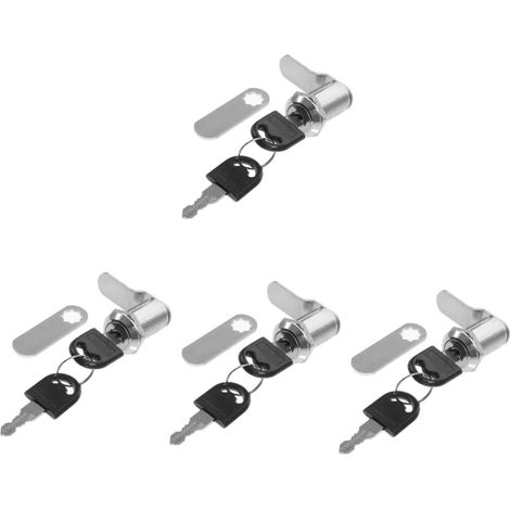 Lot de 4 verrous de sécurité pour armoires, classeurs et tiroirs (1/5)
