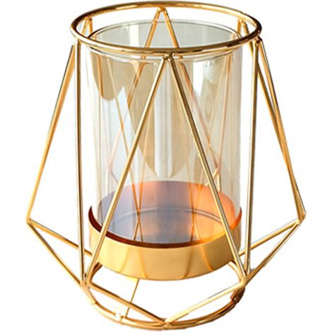 16x14cm Vase Gold Decorative Clear Glass Rugged Flower Vase For Wedding Arty
