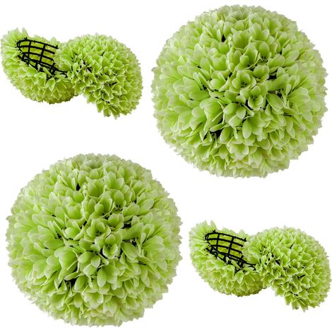 Lot de 2 boules artificielles de buis 28 x 28 x 28 cm sans entretien pour décoration d'extérieur vintage en pe vert