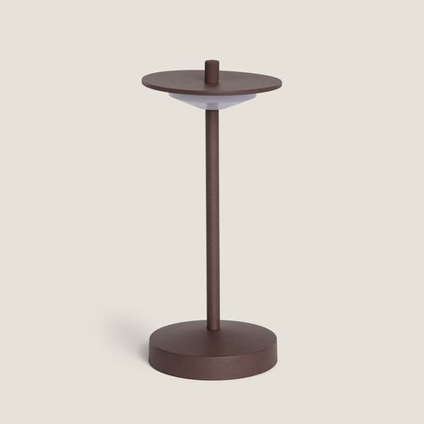 Lampada da Tavolo LED Portatile per Esterni Metallo con Batteria USB Ricaricabile Estepona Marrone