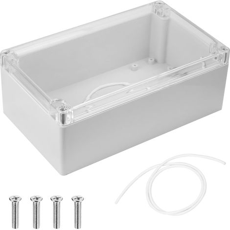 Boîte de jonction étanche IP65 - Boîtier électronique - Boîtier vide en plastique - Boîte de distribution avec couvercle transparent (200 x 120 x 75 mm) (1/5)