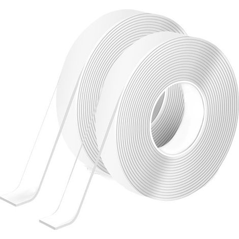 Nastro biadesivo extra forte (3 metri), nastro biadesivo resistente, non lascia tracce, rimovibile, riutilizzabile, lavabile. (1/3)