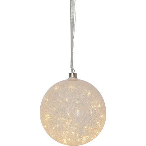 LED Weihnachtskugel ,Glow Snow', Netzbetrieb, Hängeleuchte Deko, geeiste Optik, Ø 20 cm (1/3)