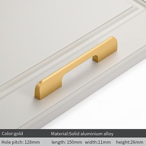 2 Stück Türgriffe aus Aluminiumlegierung, schwarz-golden, nordisch-miniaturisiert