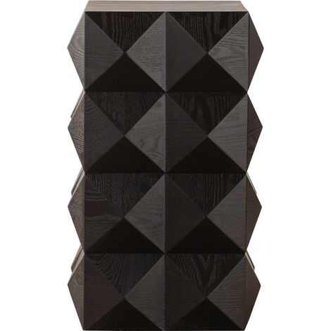Tavolino laterale vintage nero 60 cm con rilievo tridimensionale MODENUIT (1/5)