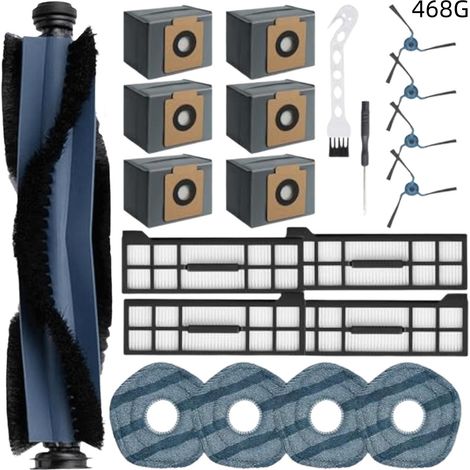 Kit de repuestos para la aspiradora robot EUFY X10 PRO, juego de 15 piezas (1 cepillo principal + 4 cepillos laterales + 4 filtros + 4 almohadillas de fregona + 1 destornillador + 1 (1/5)