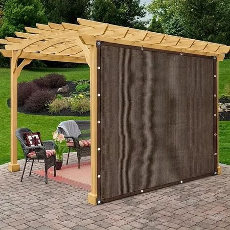 KLVGTIFS PU - Filet d'ombrage extérieur - Marron, protection UV, auvent durable pour les voyages, les pique-niques et les piscines -4x3M (1/5)
