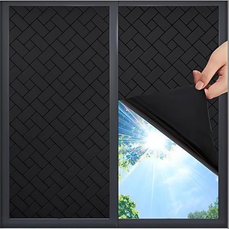 Film électrostatique opaque pour vitrage 45 x 200 cm avec protection solaire et isolation thermique antireflet noir (1/4)