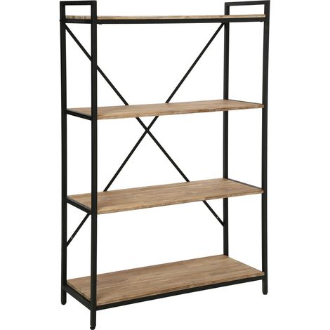 Etagère 4 niveaux en bois et acier EDENA (1/5)