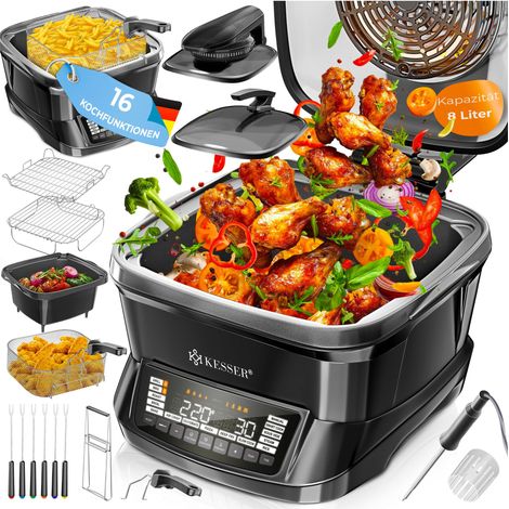 KESSER® Multikocher, 8 L, 16 Programme - Schwarz / Schwarz (1/5)