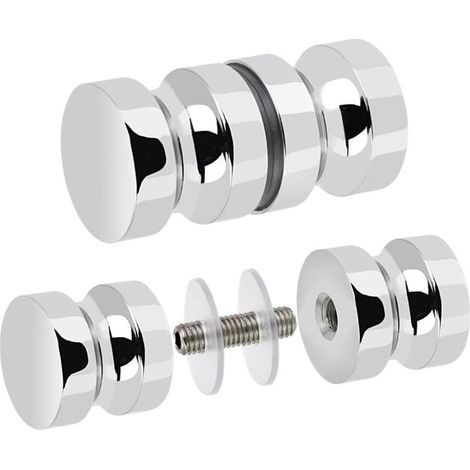 2 PCS Poignée Porte Douche en Acier Inoxydable Bouton Porte de Douche Rond Poignée de Porte Douche en Verre Bouton de Porte Coulissante Inox pour Salle de Bain Cuisine Maison Bureau Hôtel (1/5)