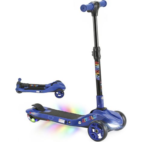 Trottinette électrique enfant 3 roues souples démarrage arrêt vitesse max 8 km/h bleue 64x29x83 cm (1/5)
