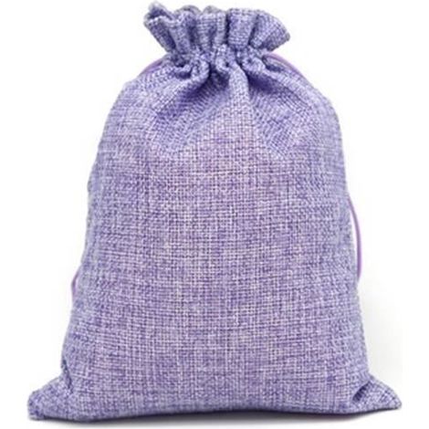 100pcs Pochettes Sachets en Lin Chanvre avec Cordon Rectangle pour Bijoux Cadeau Mariage 1014cm Violet (1/3)