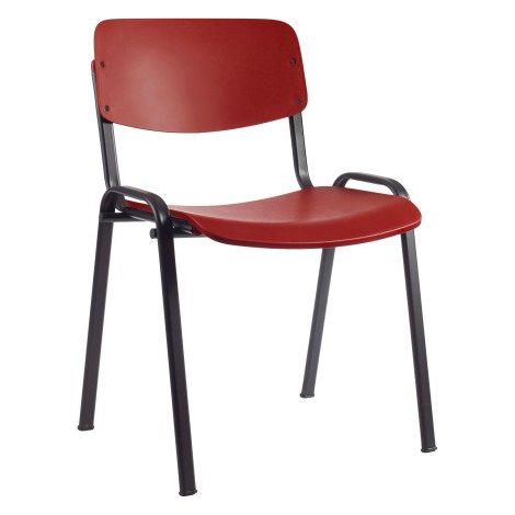 Chaise conférence Joana bordeaux - Pieds noirs - Lot de 2 - Maxiburo (1/2)