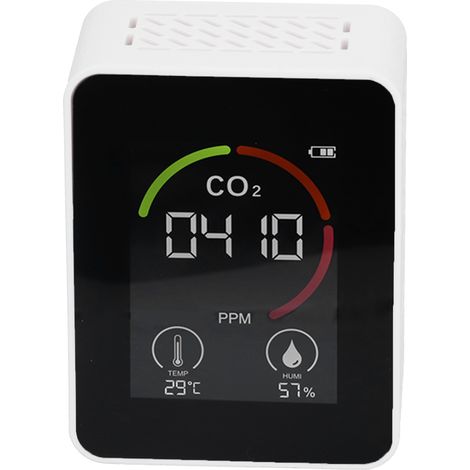 Détecteur intelligent de dioxyde de carbone, chargement USB, infrarouge, moniteur de température, d'humidité et de qualité de l'air, blanc
