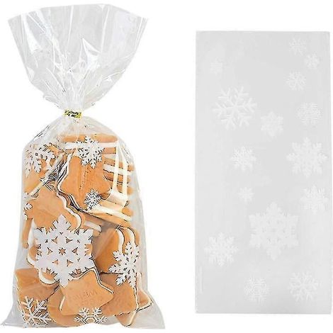50 Stück transparente PVC-Geschenktüten mit Weihnachtsmann-, Weihnachtsbaum- und Elchmotiven für Weihnachtsgeschenke, Backwaren, Süßigkeiten und Kekse-Style8 (1/5)