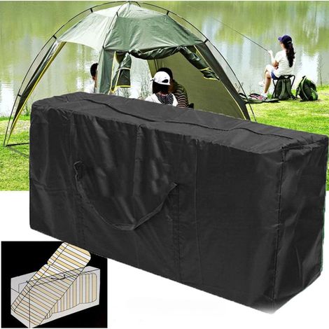 Borsa portaoggetti per cuscini - Copertura protettiva per cuscini da giardino - Borsa portaoggetti per cuscini da giardino - Borsa/copertura portaoggetti per cuscini da giardino con cerniera - Nero (1/5)