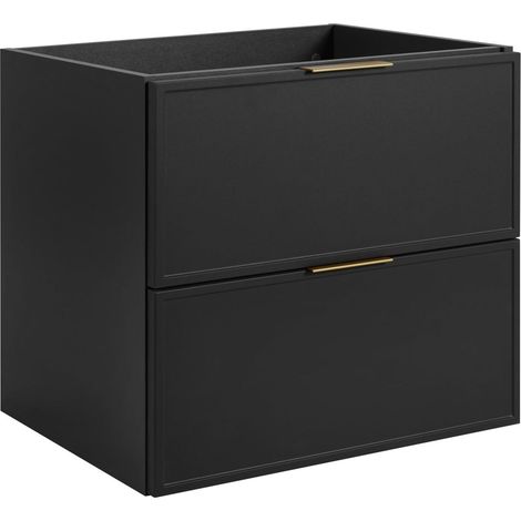 Mobile da bagno, Grigio scuro, maniglia oro, 46 x 60 x 57 cm (1/5)