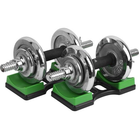 paire de supports pour haltères à domicile, empêchant le roulement des haltères, support de charge jusqu'à 100 kg. (1/5)