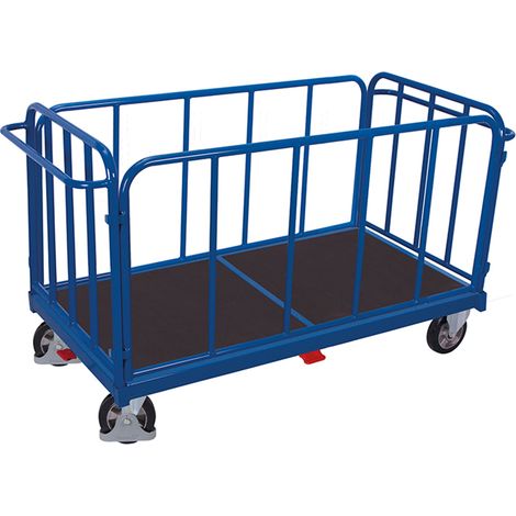 VARIOfit Vierwandwagen mit senkrechten Streben Elastikbereifung 1200kg Tragkraft 1305x810mm Anthrazitgrau RAL 7016