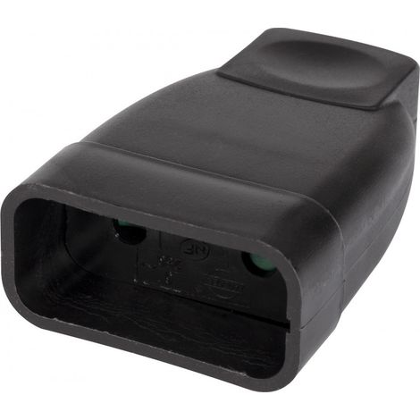 Plastiksteckdose 2p-6 A - Weiblich Schwarz