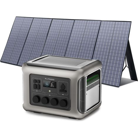 ALLPOWERS R2500 V2 Solargenerator mit 400W Solarpanel, 4x 2500W AC Steckdosen (5000W Spitze), 1920Wh LiFePO4 Akku Tragbare Powerstation für Stromausfall, Camping, Wohnmobil, Wohnwagen und Notfälle (1/5)