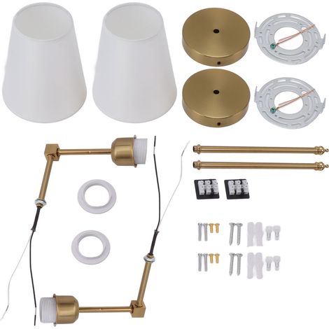 Appliques Murales Set de 2 Luminaire de Salle de Bain Connecté avec Douille Blanche E26/E27 Lampe Murale Gold 85-265V