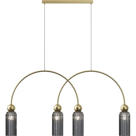 Lampada sospensione ANTIC ottone/grigio vetro 4xE14 Maytoni (1/2)